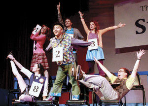 Cast members of the Putnam County Spelling Bee rehearse Wednesday afternoon in Albert Taylor Hall. Alissa Miller/ The Bulletin