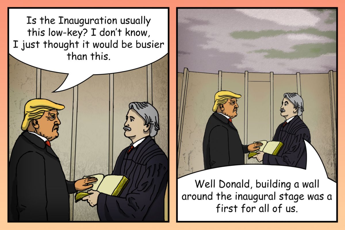 Liam Kampsen&#8217;s award-winning cartoon (above) was published in the Jan. 26 issue of The Bulletin. Kampsen is currently the convergence editor for The Bulletin.