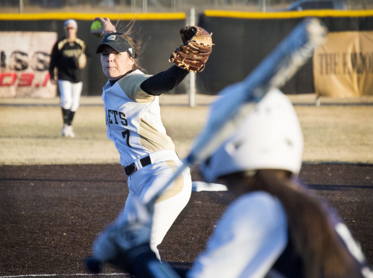 Kelsey Phillips, sophomore pitcher, pitches to a Central Oklahoma batter on Friday at Trusler Sports Complex. The next game is March 9 at Pittsburg, Kansas.