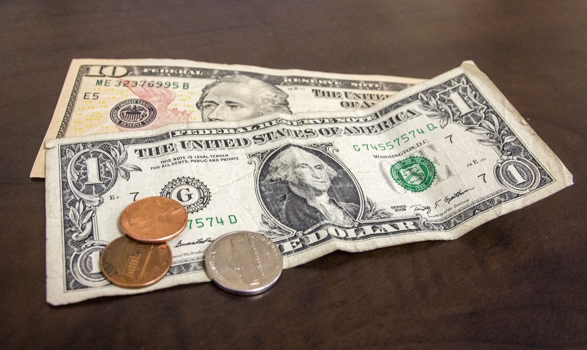 This illustration repressents the $11.07 that the cuts will save students if approved, according to The Bulletin&#8217;s calculations.