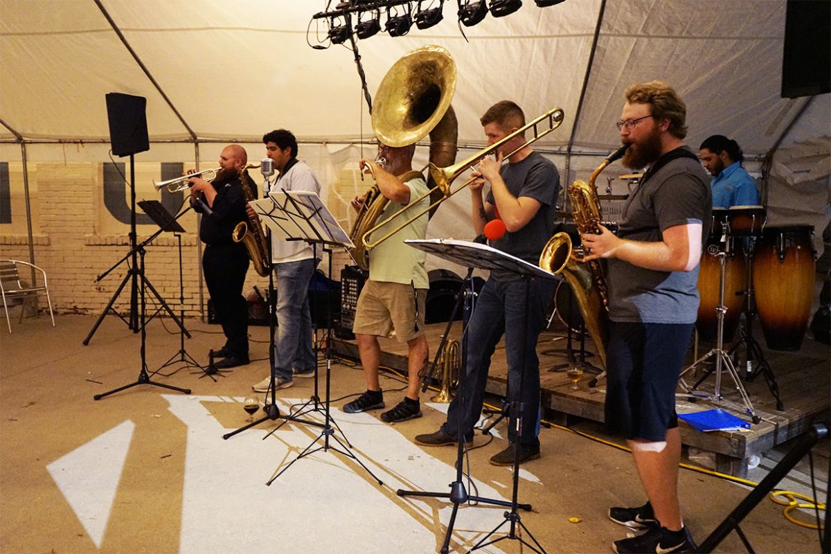 Emporia State students and alumni, play in Tarnished Brass, on Sept. 6 at Radius Brewing Co. Their next performance will be this Saturday at Mulready&#8217;s Pub.&#160;