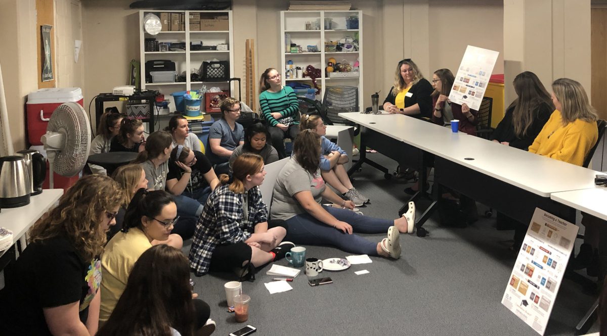 Emporia State education majors attend the first ever "Tea with the Teachers College" on Oct. 17 in the towers conference room. This event was put on to help students get to know different professors from the Teachers College and ask them and current education students questions.&#160;&#160;