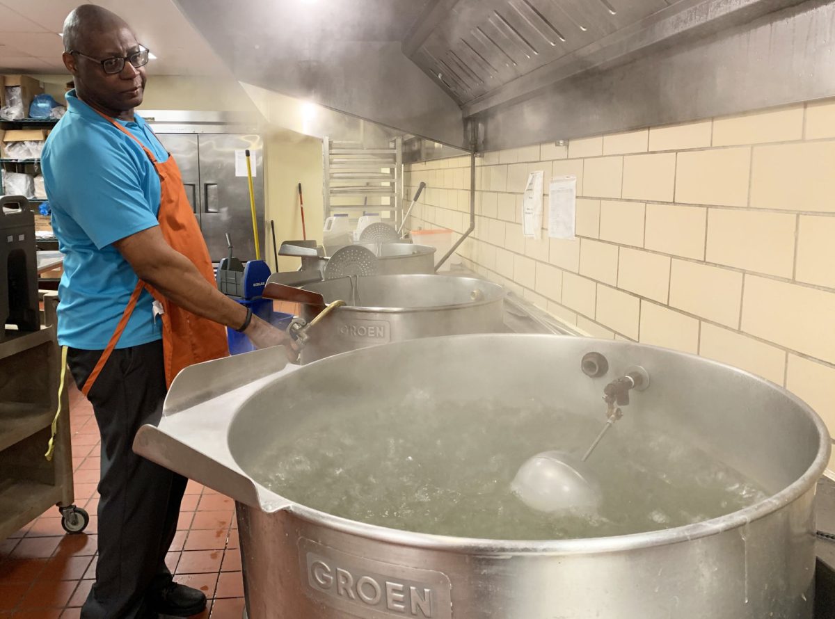 William Wilburn stands over the 150 gallons of water boiled in the kitchen after the water boil advisory. &#8220;Everything is shut down,&#8221; Wilburn said. &#8220;All the water is shut down. They can only serve bottled drinks and sodas. No ice, no nothin&#8217;.&#8221;&#160;