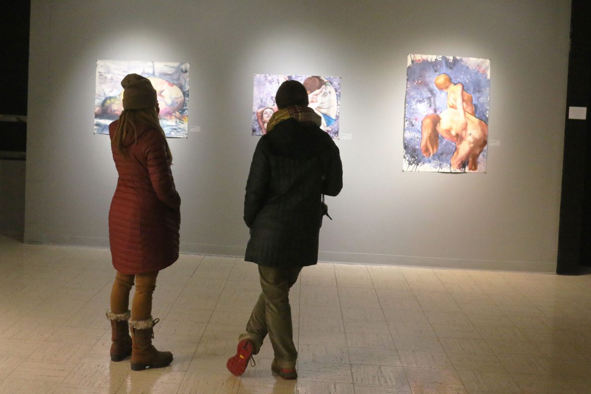 Christine Wuenschel&#8217;s life-size drawings show women of all identities in order to challenge viewers on their perceptions and internalized fears of the female form. Her &#8220;Close Contact&#8221; exhibit will be on display until Feb. 28 in the Norman R. Eppink Gallery in King Hall.