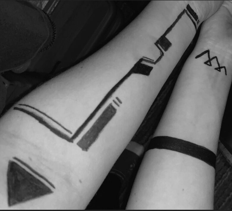 Sam Bailey's arms show her coping mechanisms in March 2020.