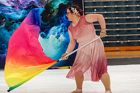 Elegante Independent performers compete in the Blue Springs South competition March 12. The team won second place at their last contest and will be performing in the circuit championships this Saturday.&#160;