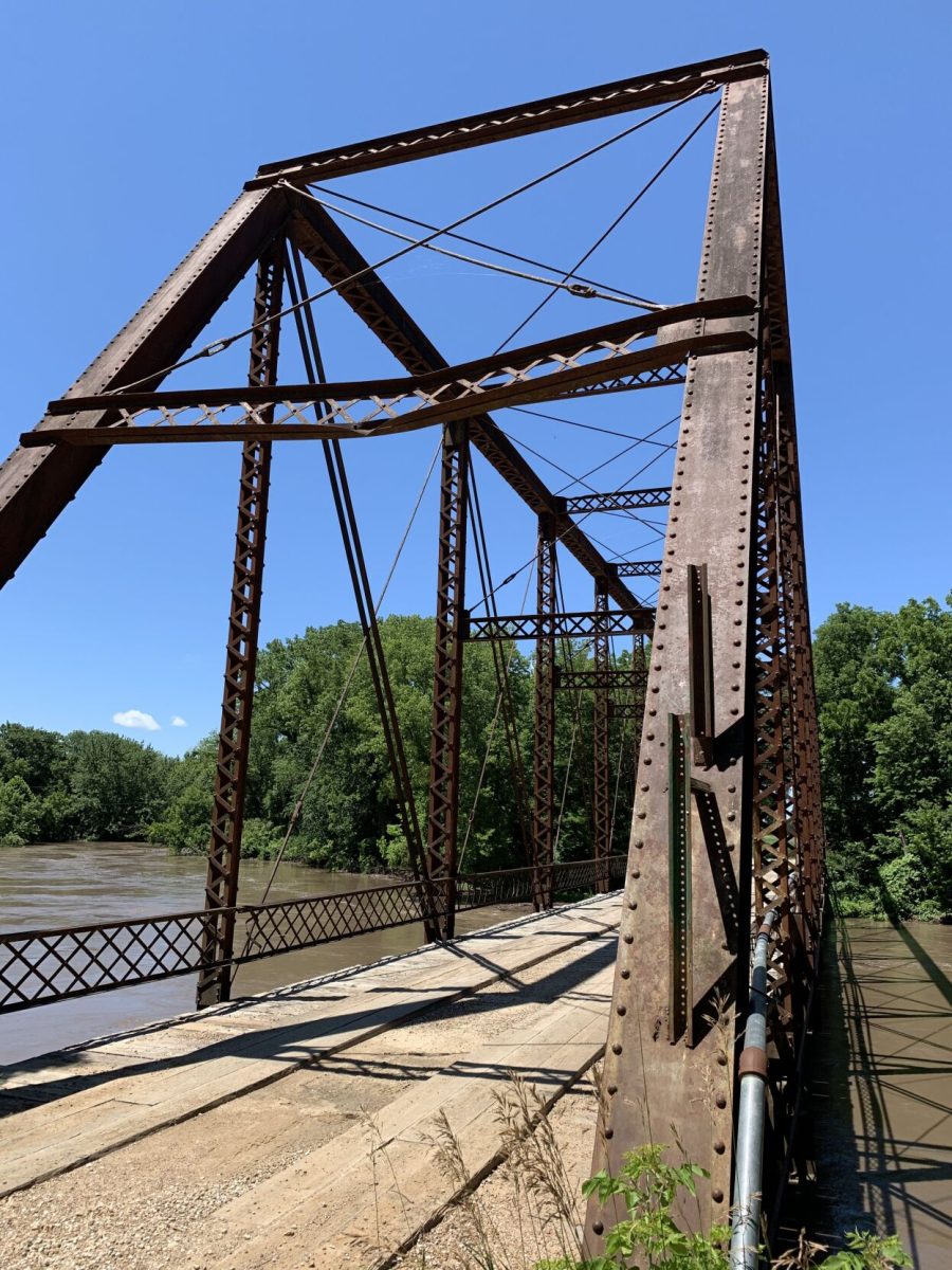 Rocky Ford Bridge overlooks the Cottonwood River outside of Emporia city limits. The bridge doubles as part of a hiking and bike trail. Rocky Ford Bridge is the site of Sandra Bird's murder in 1983 and is believed to be haunted.
Photo courtesy of Brandy Nance.&#160;