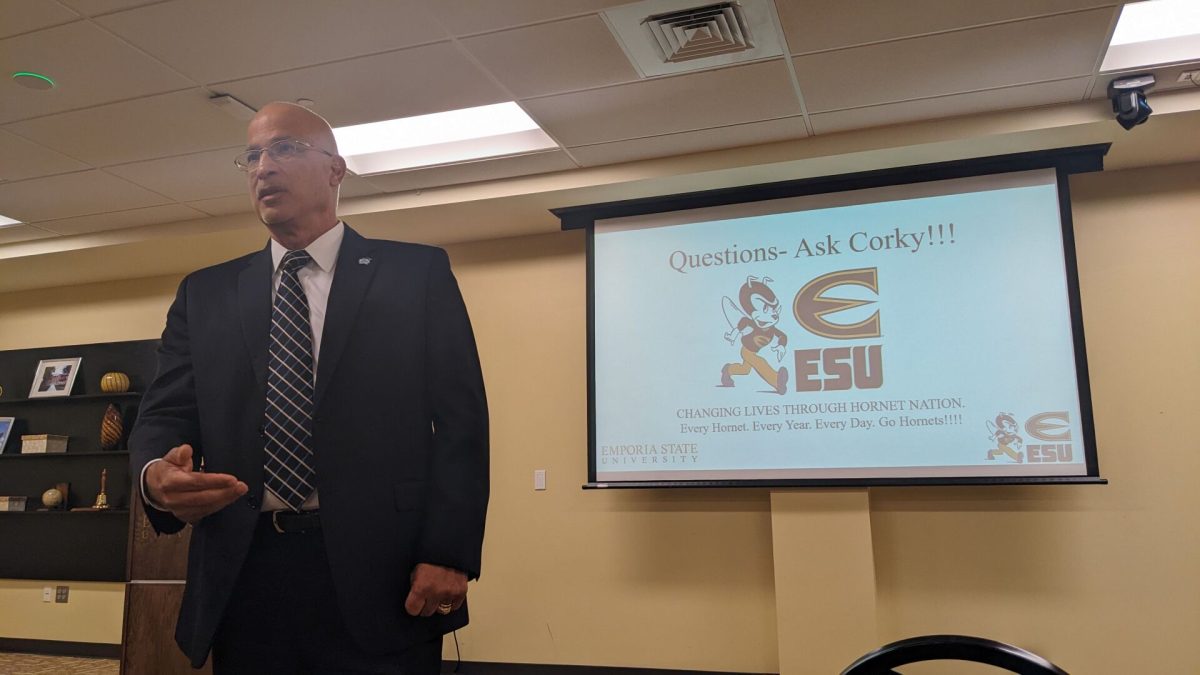 Alberto Ruiz, the fourth and final provost candidate, speaks to campus during the final forum Nov. 17 in the Preston Family Room. Ruiz is one of four candidates being considered for the provost position.&#160;&#160;