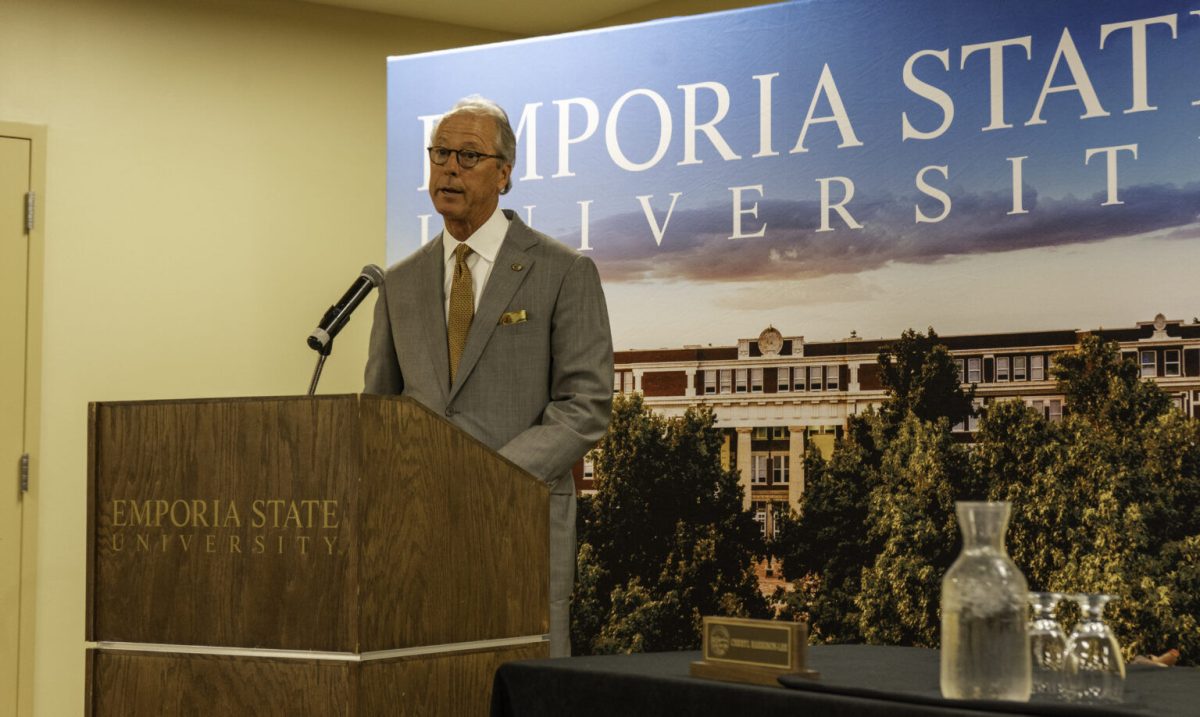 Ken Hush, president at Emporia State University since November, said financial realities compel ESU to consider realigning the budget through process that could include employee layoffs and changes in of academic programs. (Margaret Mellott/Kansas Reflector)