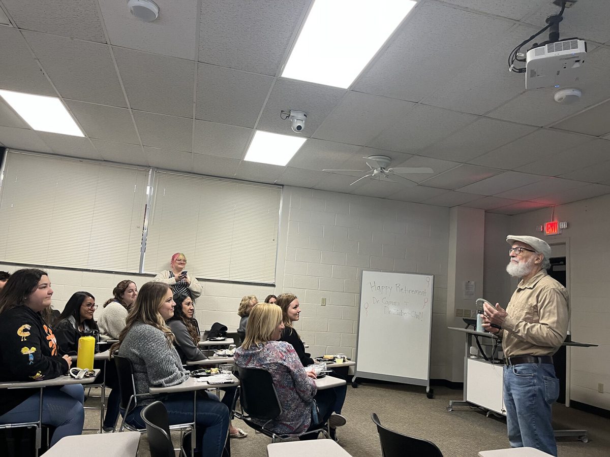 Camara expressing his gratitude for the current and former students and faculty and staff that showed up to his retirement party. During retirement, Camara plans on moving to Chicago to live with his wife and continuing his research.