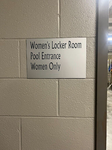 The women's entrance to the pool via locker room sits in the basement of the HPER building. The olympic-sized swimming pool has been closed to the public for three years.&#160;