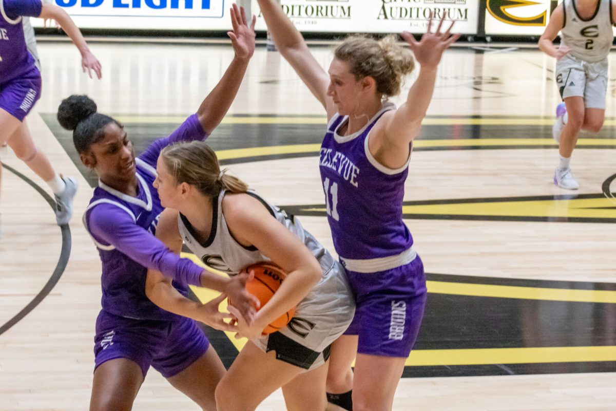 Emporia State Women&#8217;s Basketball took their first win of the season against Bellevue University, with a score of 66-57.