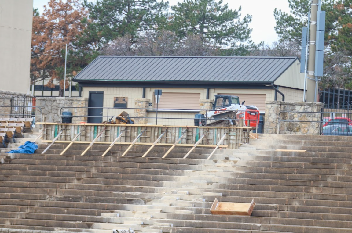 The west side of Welch Stadium shown under construction on Feb. 18.
