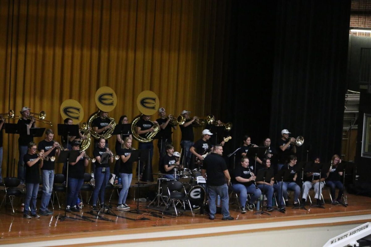 ESU Bulletin Archive |&#160;Volleyband performs during a timeout during the volleyball game on Nov. 4 against Pittsburg State.&#160;