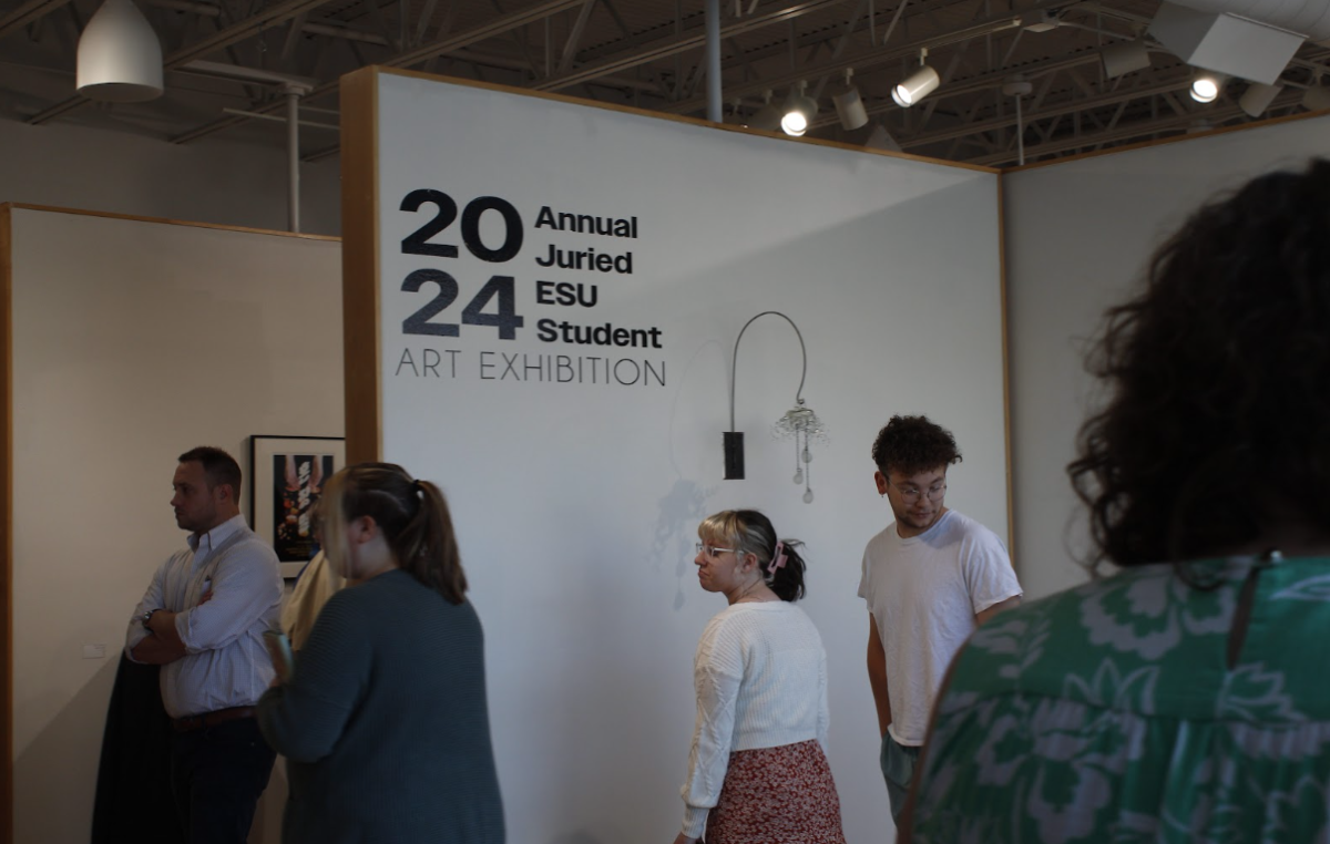 Community members gather on April 5th to view the ESU Art Program&#8217;s annual juried student exhibition,&#160; &#8220;Salon De Refuses&#8221;.