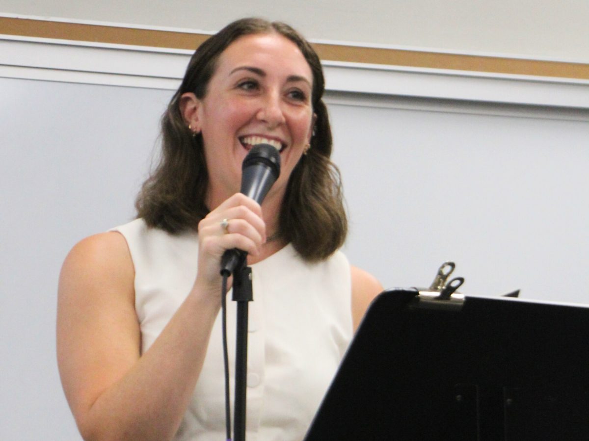 Emporia State alumna and poet Linzi Garcia talked poetry and read her work at a night for the Visiting Writer's Series on Sept. 17. 