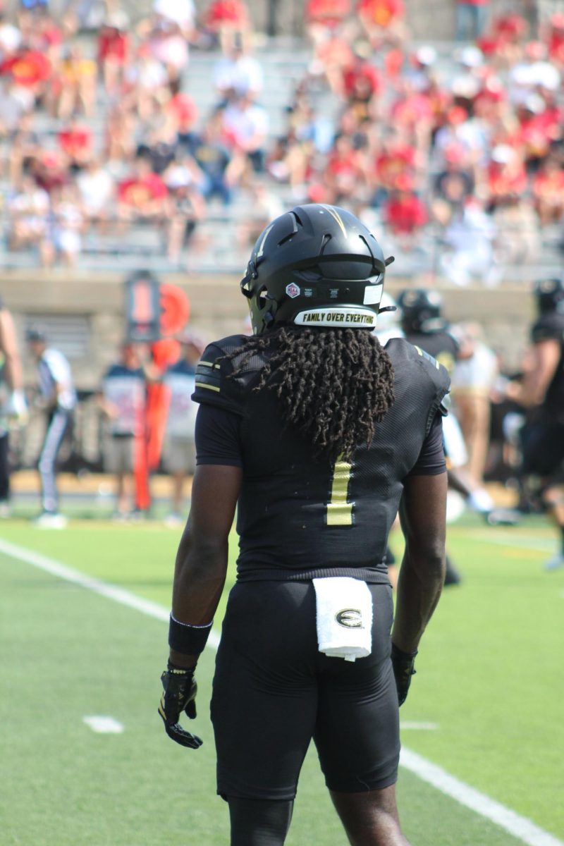 Senior wide receiver Kingsley Bennett on at Welch Stadium on Sept. 27. 