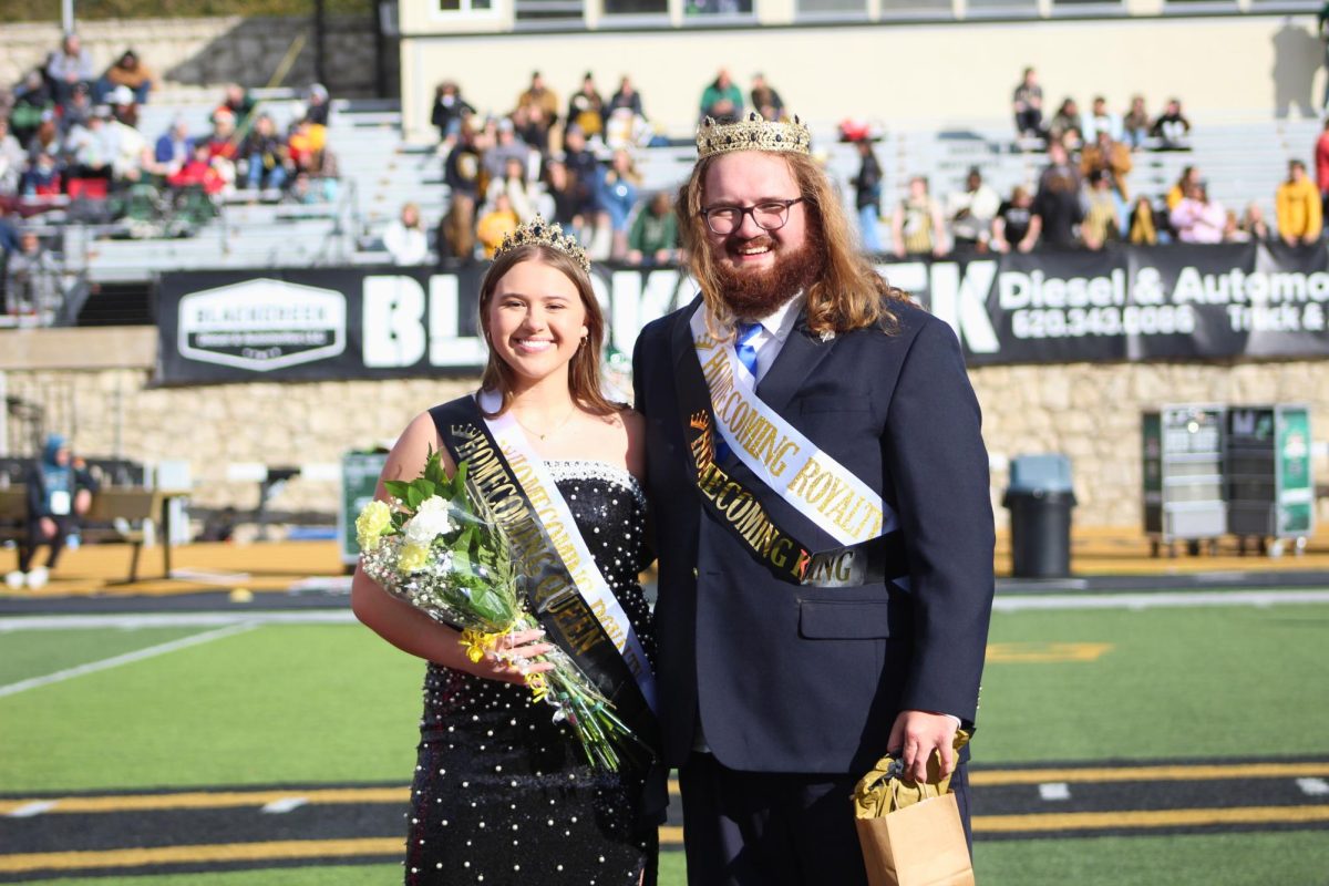 Homecoming Queen Presley Johnson and King Maliki Mosher after the crowning ceremony. 
