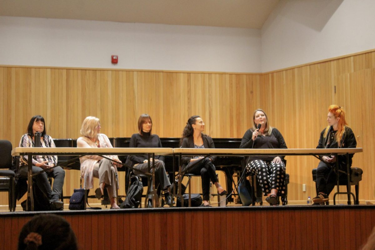 The artists that spoke at the Guest Artist Q&A at the SheSings: A Women in Music Festival on May 2. 